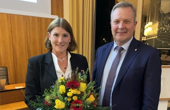 Erste stellv. Bürgermeisterin Martina Förster-Teutenberg und Bürgermeister Jürgen Kleine-Frauns
